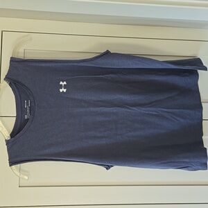 Under Armour Grayish Purple HeatGear Tank "Train Insane" On Back Womens Small